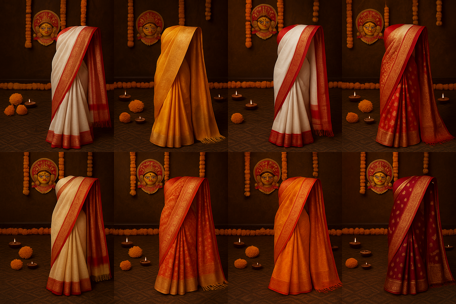 Top 7 Bengal Saree Styles to Wear This Durga Puja