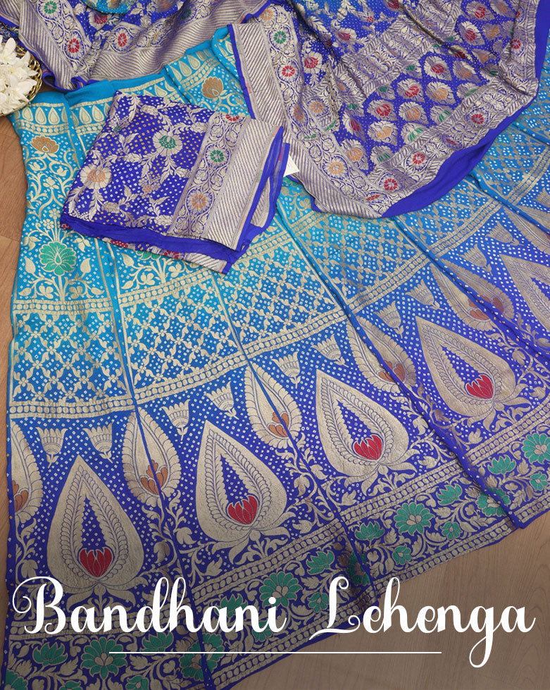 bandhani lehenga - luxurionworld