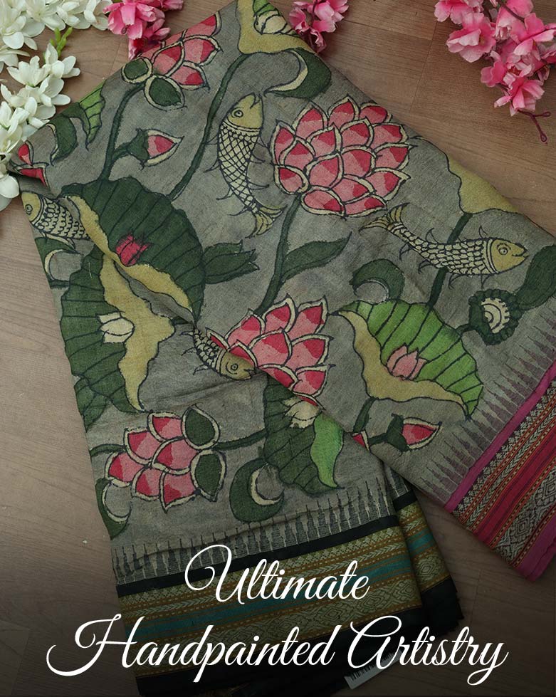 kalamkari saree - luxurionworld