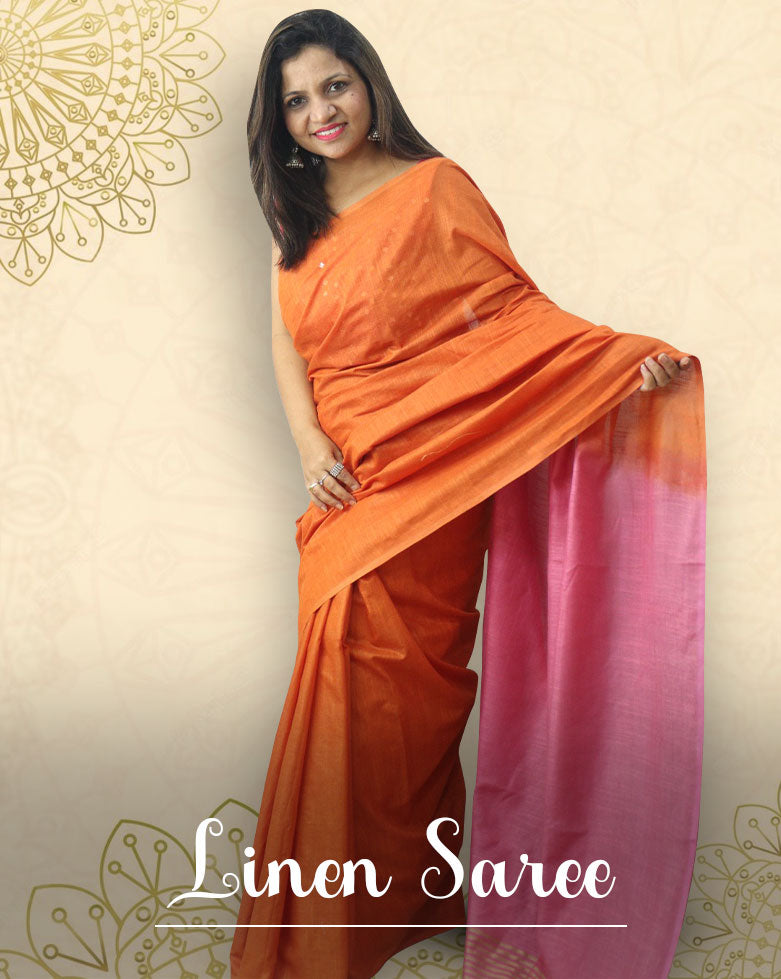 Linen Saree - Luxurionworld