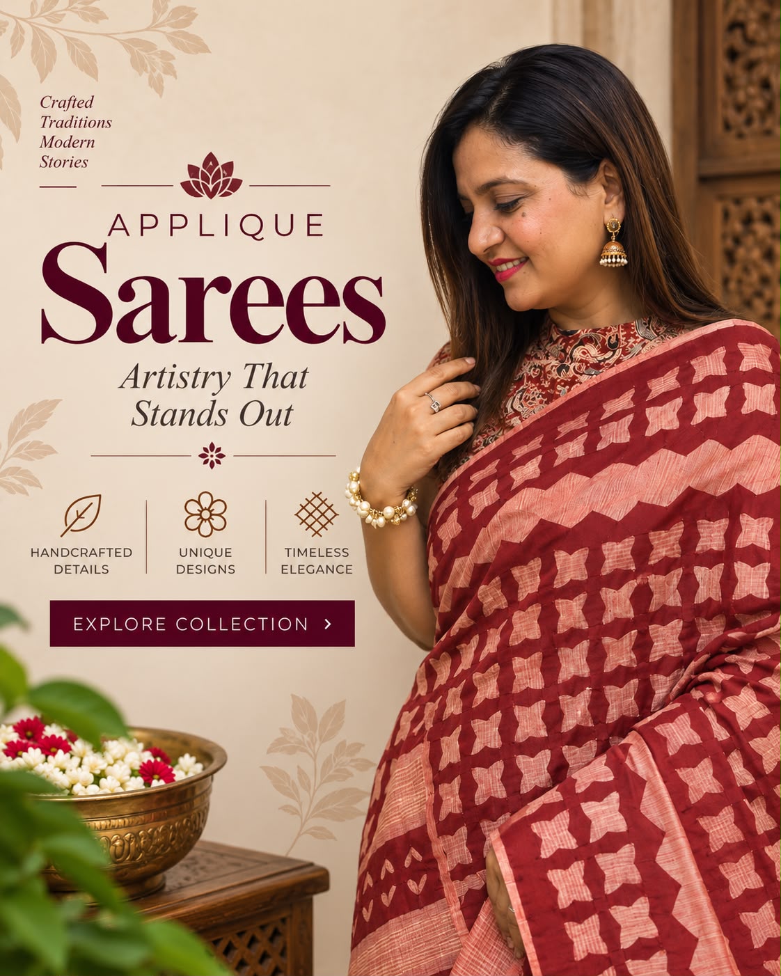 Applique Sarees — Fabric Fantasies Stitched by Hand