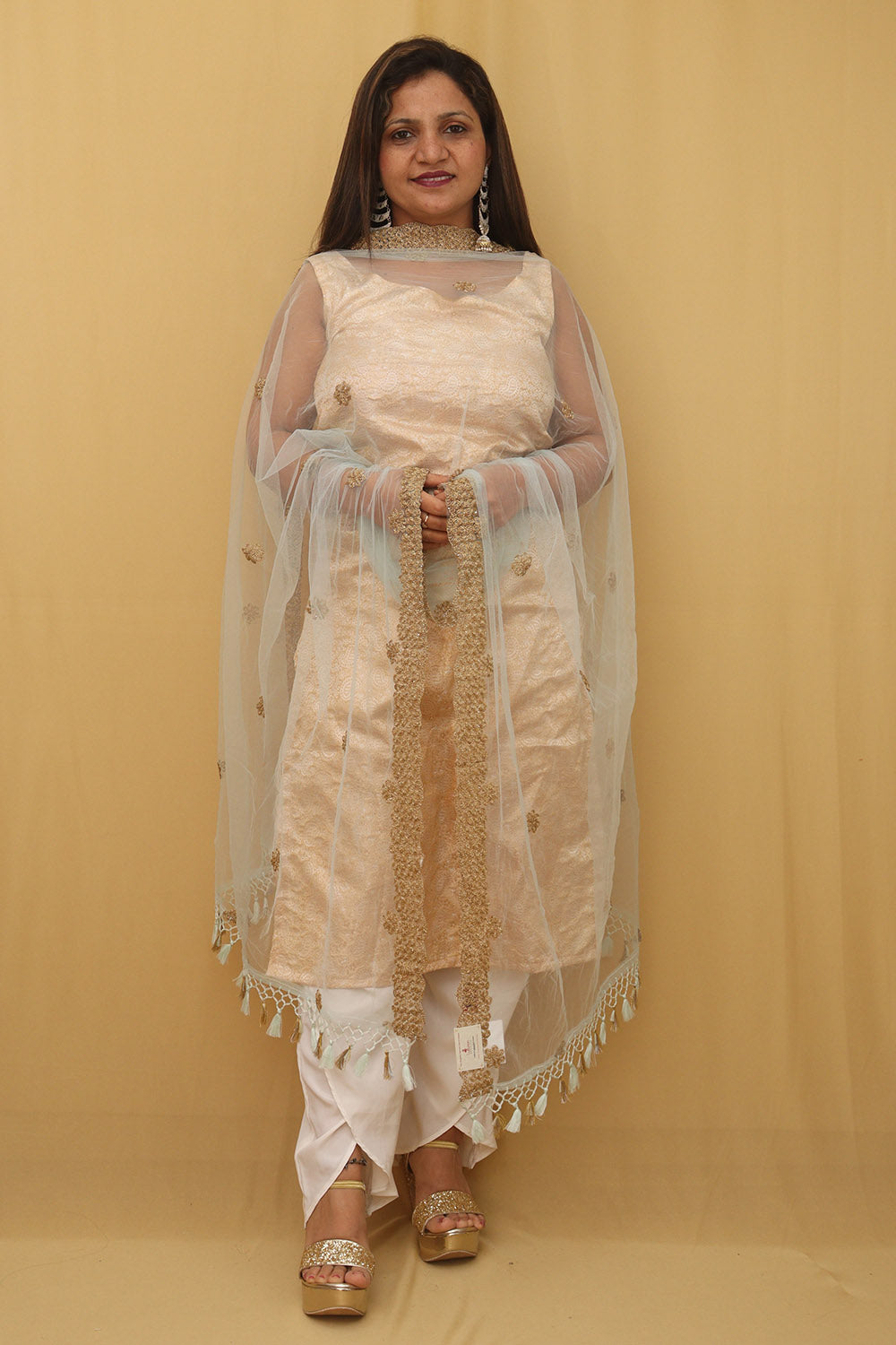Blue Trendy Net Dupatta - Luxurion World
