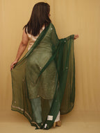 Green Hand Gota Patti Work Pure Chiffon Dupatta - Luxurion World