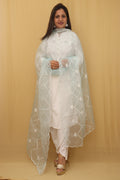 Blue Trendy Organza Sequins Work Dupatta - Luxurion World