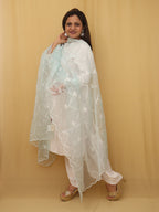 Blue Trendy Organza Sequins Work Dupatta - Luxurion World