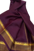 Exquisite Purple Silk Handloom Saree - Pure Mysore Elegance - Luxurion World