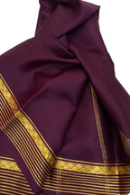 Exquisite Purple Silk Handloom Saree - Pure Mysore Elegance - Luxurion World