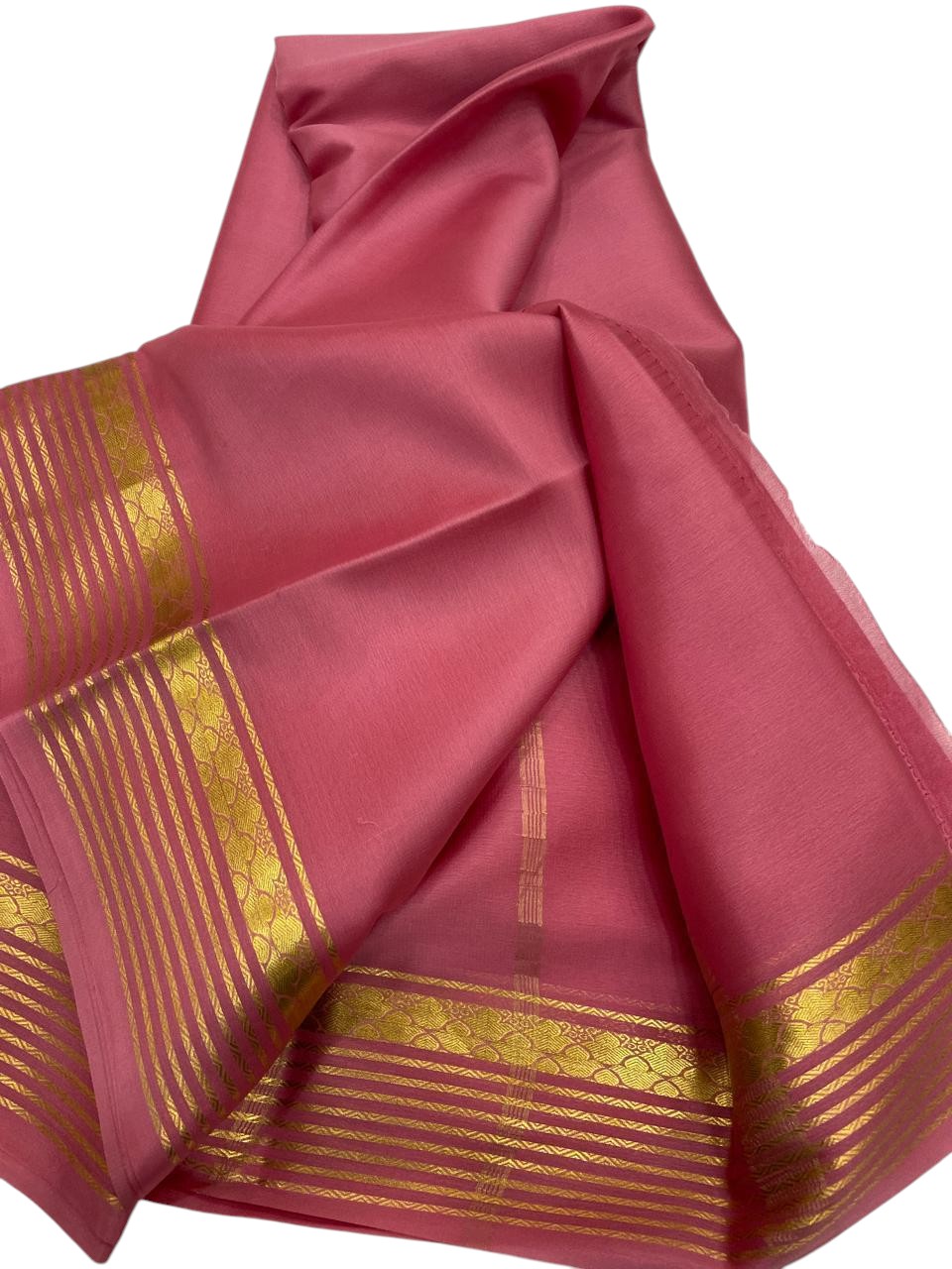 Pretty in Pink: Mysore Silk Handloom Saree - Luxurion World