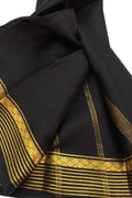 Classic Black Silk Saree with Handloom Detailing - Luxurion World