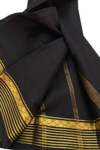 Classic Black Silk Saree with Handloom Detailing - Luxurion World