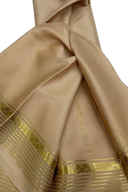 Pastel Pure Silk Handloom Saree - Mysore Elegance - Luxurion World