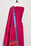 Pink Maheshwari Cotton Silk Three Piece Unstitched Suit Set - Luxurion World