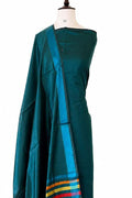 Blue Maheshwari Cotton Silk Three Piece Unstitched Suit Set - Luxurion World
