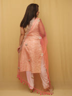 Pink And Orange Trendy Net Gota Work Dupatta - Luxurion World