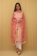 Pink Trendy Net Sequins Work Dupatta - Luxurion World
