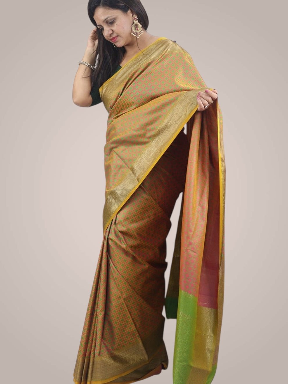 Shop Now for Yellow Banarasi Soft Silk Saree with Contrast Border - Latest Collection - Luxurion World