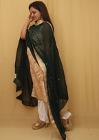 Green Trendy Georgette Heavy Lace Dupatta - Luxurion World