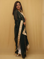 Green Trendy Georgette Heavy Lace Dupatta - Luxurion World
