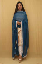 Blue Trendy Georgette Heavy Lace Dupatta - Luxurion World