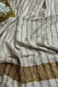 Dyeable Banarasi Handloom Pure Moonga Silk Stripes Design Dupatta - Luxurion World