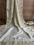 Dyeable Banarasi Handloom Pure Chiffon Crushed Booti Design Dupatta - Luxurion World