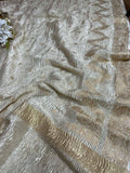 Dyeable Banarasi Handloom Pure Chiffon Crushed Booti Design Dupatta - Luxurion World
