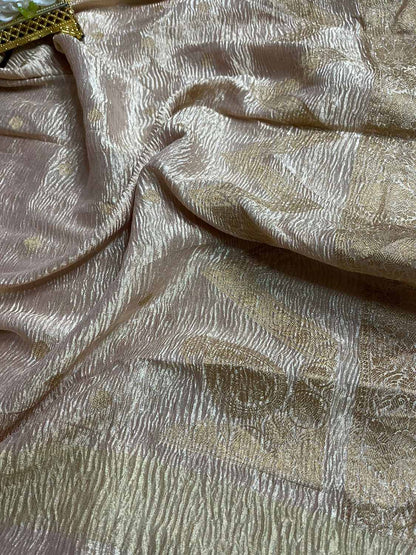 Dyeable Banarasi Handloom Pure Chiffon Crushed Booti Design Dupatta - Luxurion World