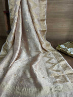 Dyeable Banarasi Handloom Pure Chiffon Crushed Booti Design Dupatta - Luxurion World