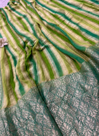 Green Banarasi Handloom Pure Chiffon Georgette Dupatta