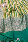 Green Banarasi Handloom Pure Chiffon Georgette Dupatta