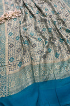 Grey Banarasi Handloom Pure Chiffon Georgette Dupatta