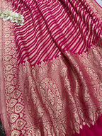 Pink Banarasi Handloom Pure Chiffon Georgette Dupatta