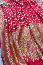 Pink Banarasi Handloom Pure Chiffon Georgette Dupatta