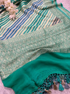 Multicolor Banarasi Handloom Pure Chiffon Georgette Dupatta