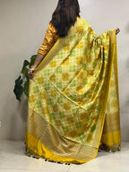 Yellow Banarasi Handloom Pure Moonga Silk Brush Dye Dupatta