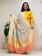 Multicolor Banarasi Handloom Pure Chiffon Georgette Dupatta