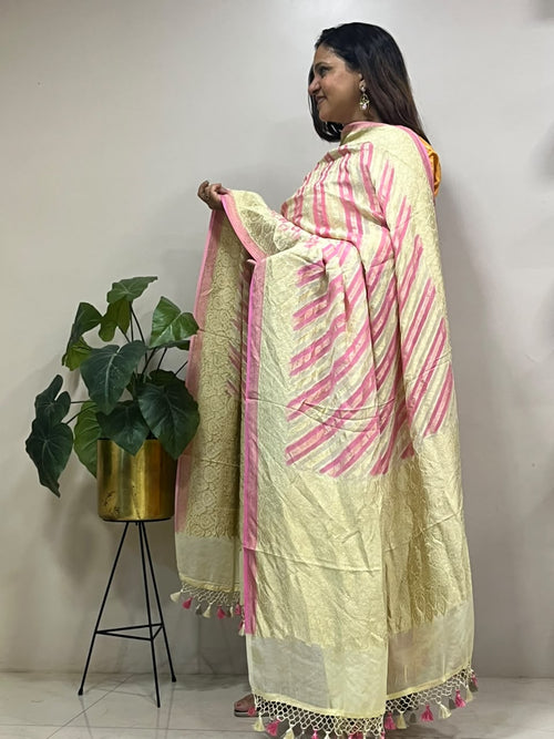 Multicolor Banarasi Handloom Pure Chiffon Georgette Dupatta