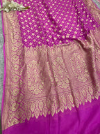 Pink Banarasi Handloom Pure Chiffon Georgette Dupatta
