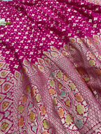 Pink Banarasi Handloom Pure Chiffon Georgette Dupatta