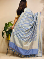 Multicolor Banarasi Handloom Pure Moonga Silk Brush Dye Dupatta