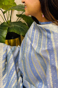Multicolor Banarasi Handloom Pure Moonga Silk Brush Dye Dupatta