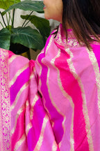 Multicolor Banarasi Handloom Pure Moonga Silk Brush Dye Dupatta