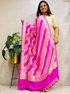 Multicolor Banarasi Handloom Pure Moonga Silk Brush Dye Dupatta
