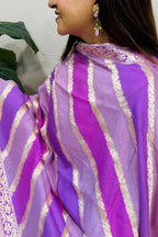 Multicolor Banarasi Handloom Pure Moonga Silk Brush Dye Dupatta