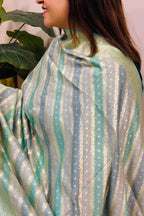 Multicolor Banarasi Handloom Pure Moonga Silk Brush Dye Dupatta