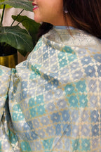 Multicolor Banarasi Handloom Pure Moonga Silk Brush Dye Dupatta