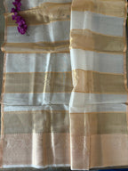Dyeable Banarasi Handloom Organza Tissue Dupatta - Luxurion World- Crafted Heirlooms