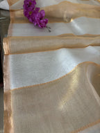 Dyeable Banarasi Handloom Organza Tissue Dupatta - Luxurion World- Crafted Heirlooms
