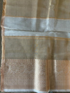 Dyeable Banarasi Handloom Organza Tissue Dupatta - Luxurion World- Crafted Heirlooms