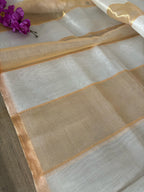 Dyeable Banarasi Handloom Organza Tissue Dupatta - Luxurion World- Crafted Heirlooms